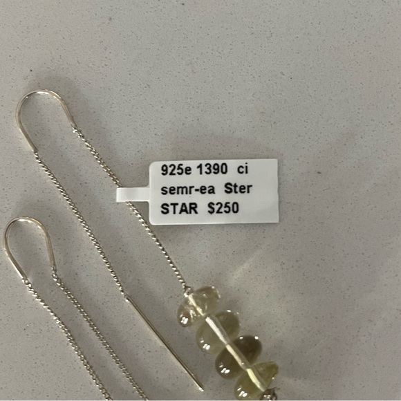 One of a kind Citrine 8mm rondells on threader earrings - Picture 5 of 10